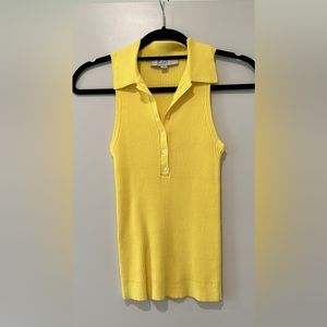 womens loft small yellow collared tank - new